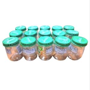 15 Empty Glass Baby Food Jars with Matching Lids - Glass Containers, 4 oz each